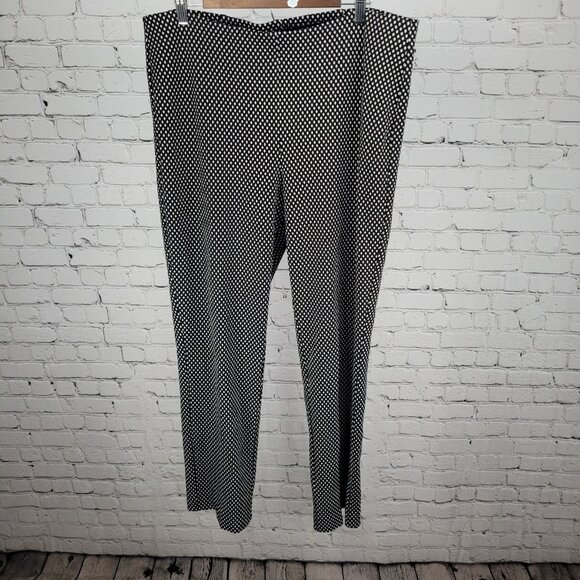 Chico's Black Diamond Print Elastic Waist Stretch Pants Size 3R US 16 (37x30) - Picture 1 of 13